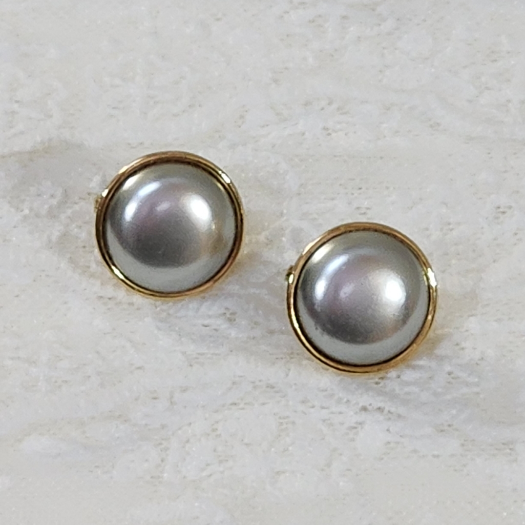 Vintage Signed Monet Silver And Gold Toned Adjustable Press Clip-On Earrings